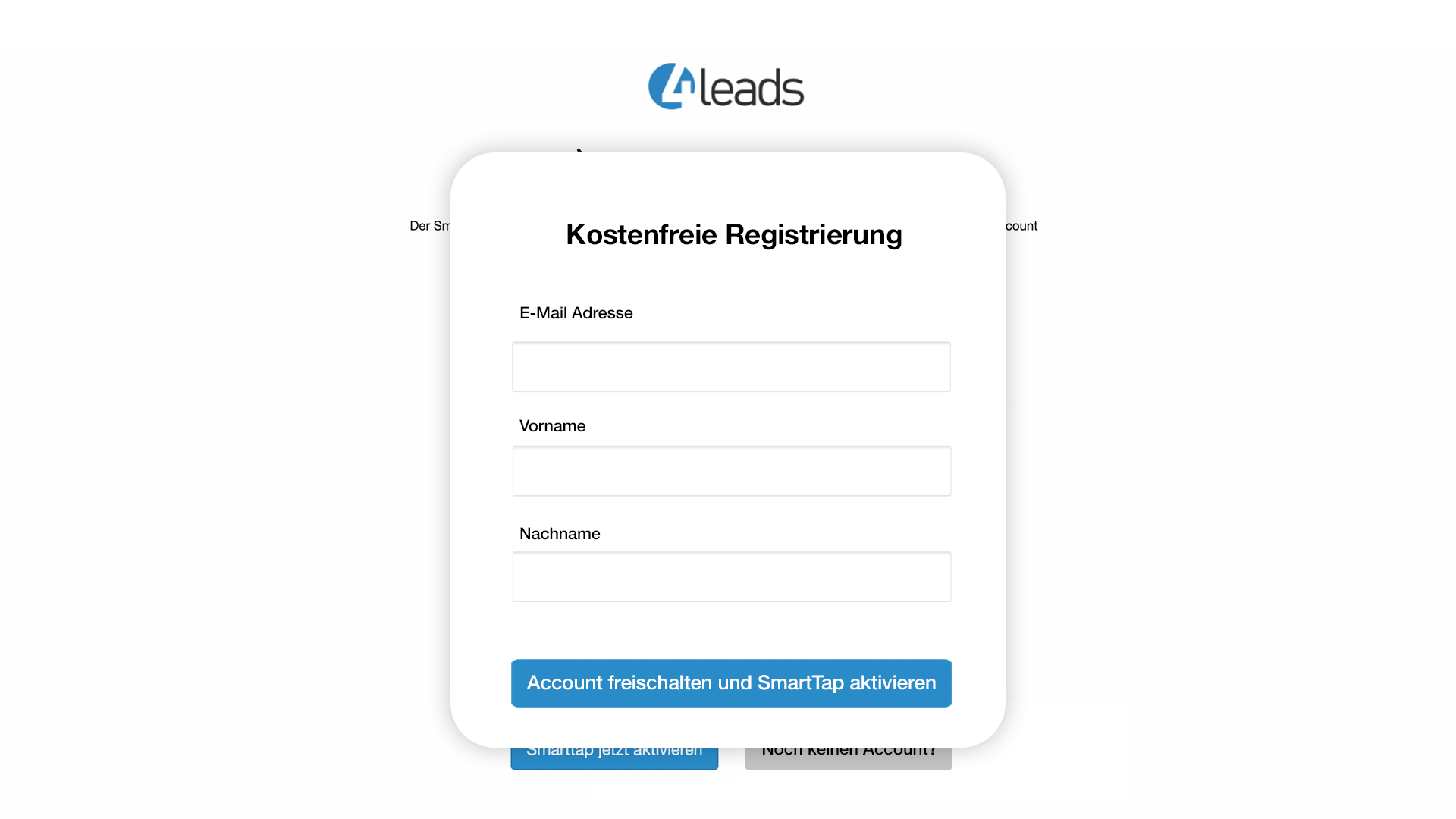 Neuer Smarttaps Account
